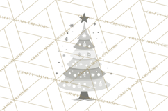 Neutral Christmas Tree Clipart Modern Minimalist Holiday PNG Product Image 3