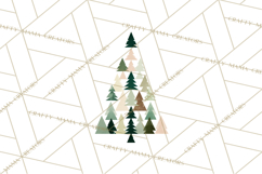 Neutral Christmas Tree Clipart Modern Minimalist Holiday PNG Product Image 4