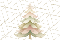 Neutral Christmas Tree Clipart Modern Minimalist Holiday PNG Product Image 2
