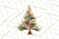 Neutral Christmas Tree Clipart Modern Minimalist Holiday PNG Product Image 3