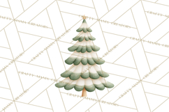 Neutral Christmas Tree Clipart Modern Minimalist Holiday PNG Product Image 4