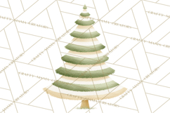 Neutral Christmas Tree Clipart Modern Minimalist Holiday PNG Product Image 5