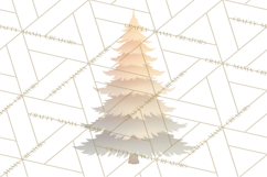 Neutral Christmas Tree Clipart Modern Minimalist Holiday PNG Product Image 2