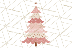 Neutral Christmas Tree Clipart Modern Minimalist Holiday PNG Product Image 2