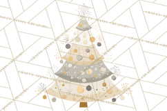 Neutral Christmas Tree Clipart Modern Minimalist Holiday PNG Product Image 2