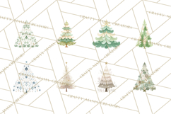 Neutral Christmas Tree Clipart Modern Minimalist Holiday PNG Product Image 4