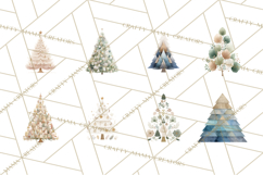Neutral Christmas Tree Clipart Modern Minimalist Holiday PNG Product Image 5