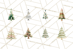 Neutral Christmas Tree Clipart Modern Minimalist Holiday PNG Product Image 7