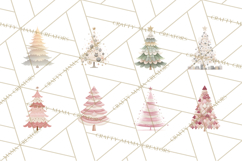 Neutral Christmas Tree Clipart Modern Minimalist Holiday PNG Product Image 8