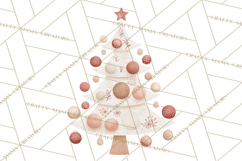 Neutral Christmas Tree Clipart Modern Minimalist Holiday PNG Product Image 3