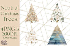 Neutral Christmas Tree Clipart Modern Minimalist Holiday PNG Product Image 1