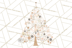 Neutral Christmas Tree Clipart Modern Minimalist Holiday PNG Product Image 4