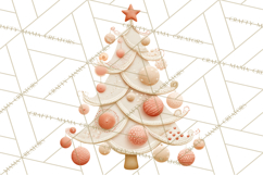 Neutral Christmas Tree Clipart Modern Minimalist Holiday PNG Product Image 5