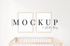 Nursery double vertical wood frame mockup