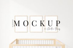 Neutral Nursery Wood Frame Mockup, Three Boho Frame Mockup Product Image 1