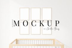 Neutral Nursery Wood Frame Mockup, 6 Boho Frame Mockup Product Image 1
