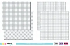 Neutral plaid digital backgrounds for scrapbooking stationery and printable projects