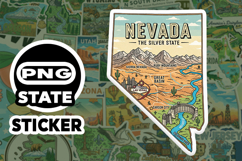 Nevada Sticker PNG SVG | State Outline Decal File Product Image 1