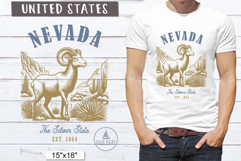 Nevada PNG Vintage United States Sublimation Design