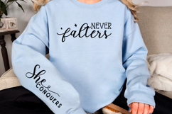 Never falters Sleeve SVG, Empowering Quote SVG Product Image 2