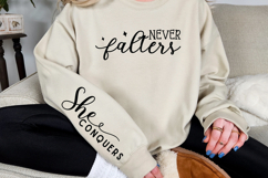 Never falters Sleeve SVG, Empowering Quote SVG Product Image 3