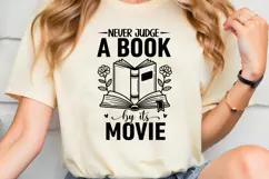 Never Judge a Book by Its Movie SVG, Book Lover SVG, Reading Product Image 2