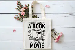 Never Judge a Book by Its Movie SVG, Book Lover SVG, Reading Product Image 4