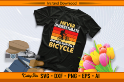 Never Underestimate An Old Man On A Bicycle SVG Product Image 2