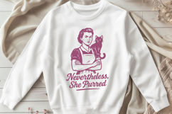 Nevertheless She Purred SVG Feminist Cat Lady Retro Quote Product Image 3