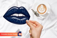Navy Blue lips Sticker, Navy Blue Lips Aesthetic Sticker Product Image 1