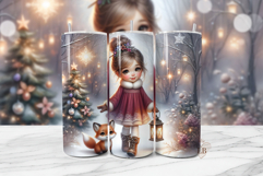 Winter Forest Christmas Tumbler Wrap PNG Product Image 1