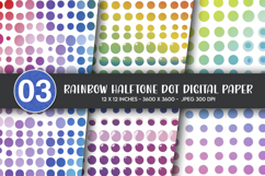 Rainbow Halftone Dot Digital Paper Product Image 1