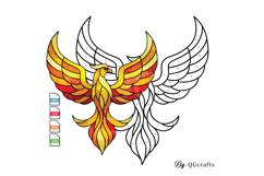 Phoenix Stained Glass Pattern | Digital Firebird Design Product Image 2