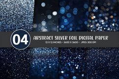 Abstract Silver Foil Digital Paper Product Image 1