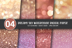 Dreamy Sky Watercolor Digital Paper Product Image 1