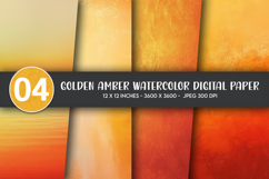 Golden Amber Watercolor Digital Paper Product Image 1
