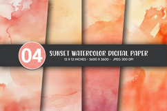 Sunset Watercolor Digital Paper Product Image 1
