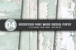 Distressed Mint Wood Digital Paper Product Image 1