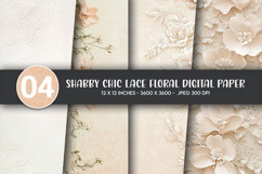 Shabby Chic Lace Floral Digital Paper Product Image 1