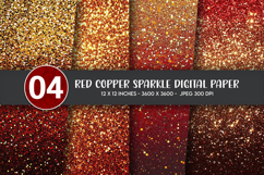 Red Copper Sparkle Digital Paper Product Image 1