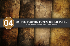 Antique Cracked Bronze Digital Paper Product Image 1