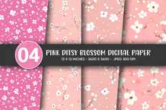 Pink Ditsy Blossom Digital Paper Product Image 1