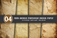 Torn Antique Parchment Digital Paper Product Image 1