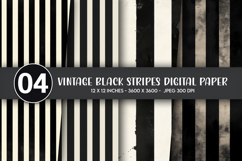 Vintage Black Stripes Digital Paper Product Image 1