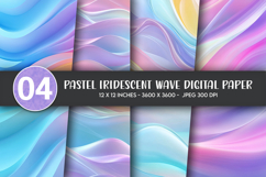 Pastel Iridescent Wave Digital Paper Product Image 1