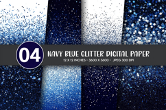 Navy Blue Glitter Digital Paper Product Image 1