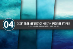 Deep Teal Abstract Ocean Digital Paper Product Image 1