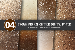 Brown Bronze Glitter Digital Paper Product Image 1