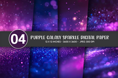 Purple Galaxy Sparkle Digital Paper Product Image 1
