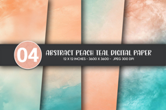 Abstract Peach Teal Digital Paper Product Image 1